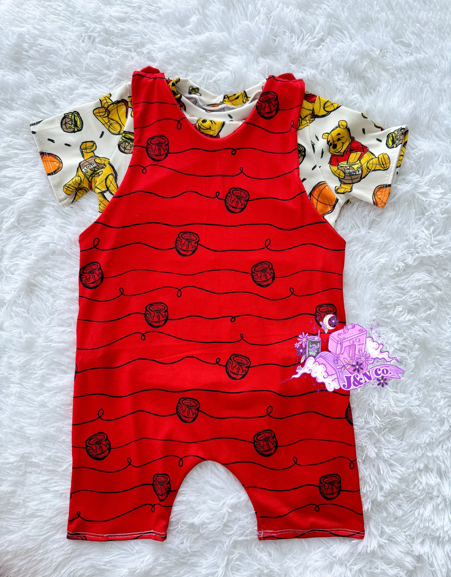 Bear Tee & Short Overalls