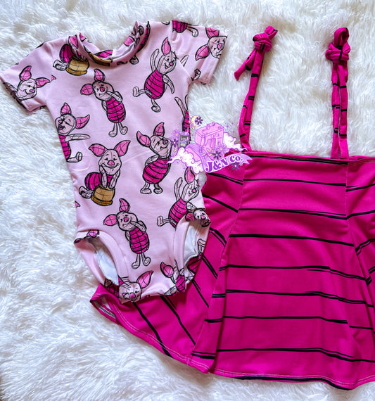 Piglet Outfit (Leo & Skirt Jumper)