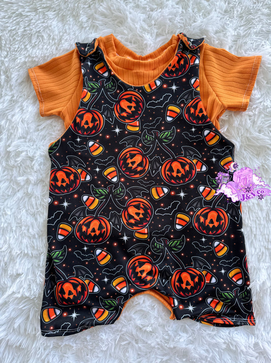 Pumpkin/Orange Tee & Short Overalls
