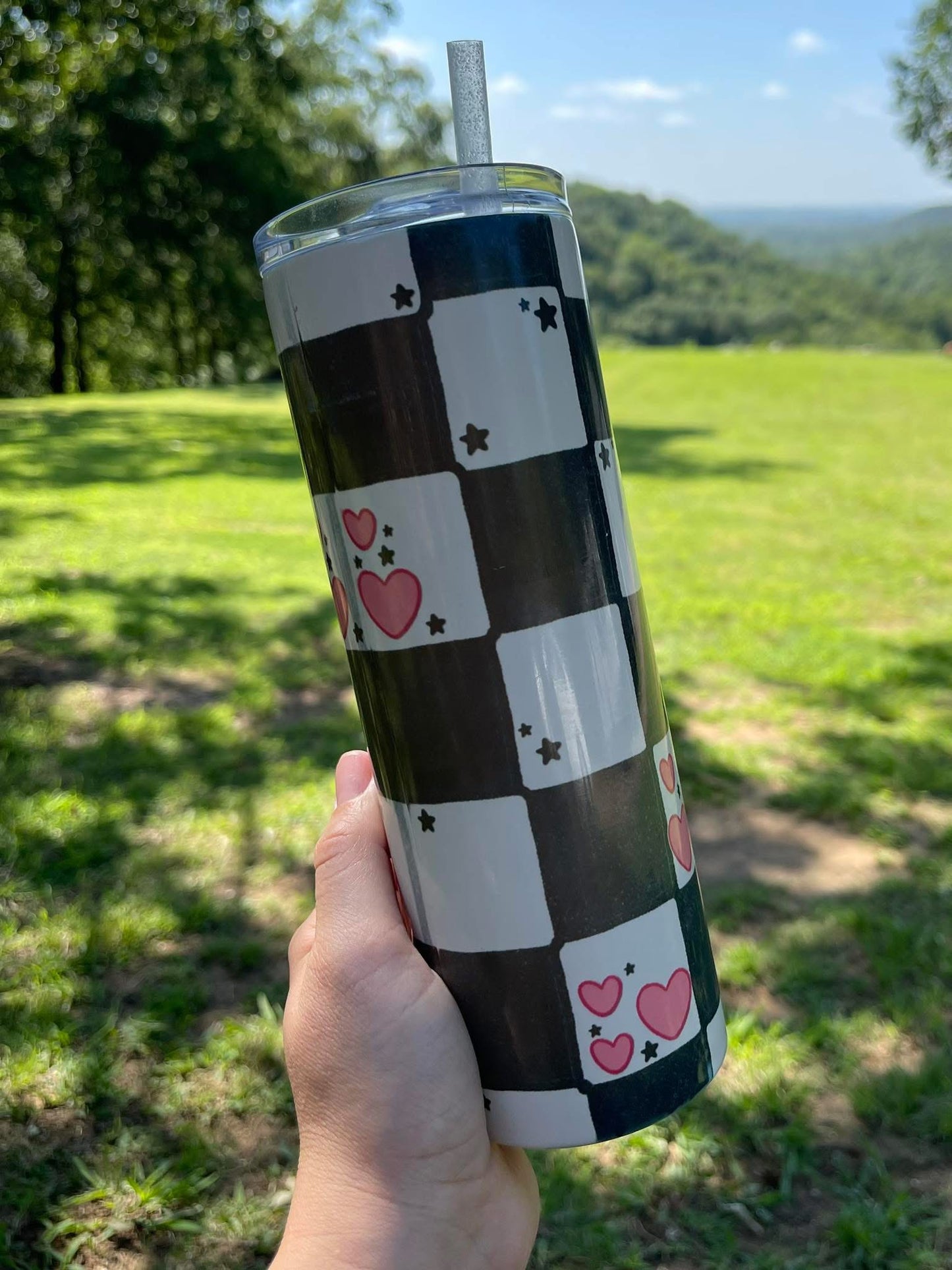 Retro Checker Tumbler