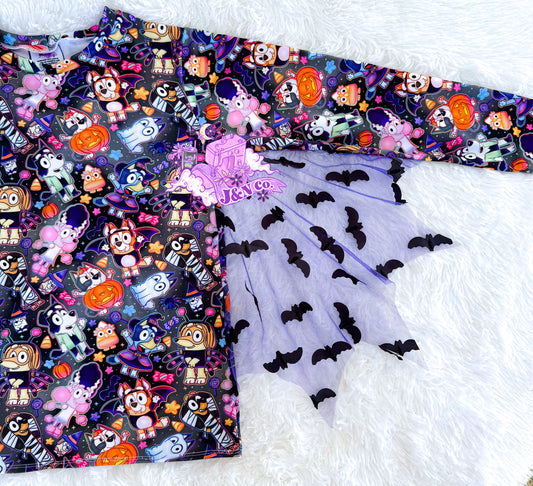 Dog Long Sleeve Bat Tee